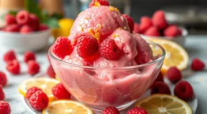 Tangy Ninja Creami Raspberry Lemonade Sorbet