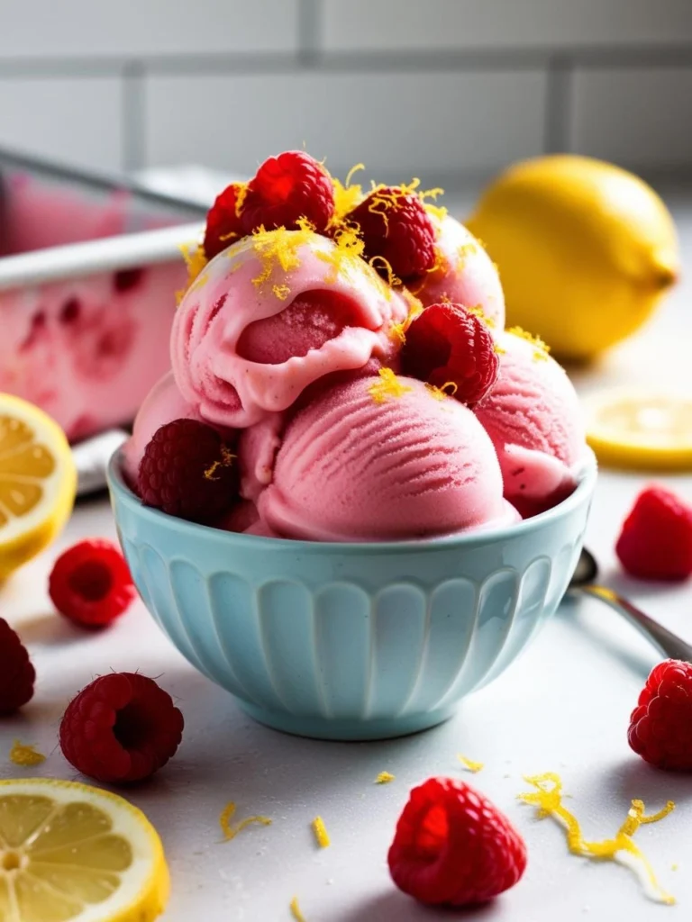 Tangy Ninja Creami Raspberry Lemonade Sorbet