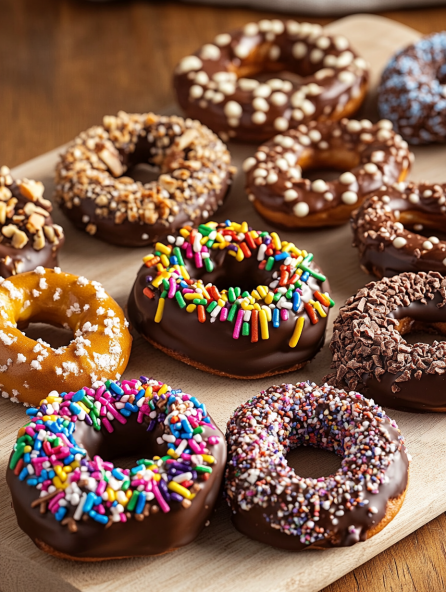 Sweet game day recipes: chocolate-dipped pretzels with sprinkles.